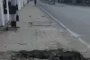 Unattended Pothole Near Kashmir University Poses Risk to Pedestrians