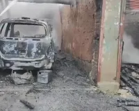 Fire Devours House, Shops, and Car in Baramulla's Chakura Village 