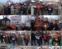 Langate Holds Candlelight March to Condemn Killing of Retired Army Jawan in Kulgam