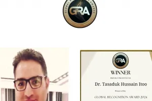 2024 GLOBAL RECOGNITION AWARD FOR Dr TASADUK HUSSAIN YATOO 